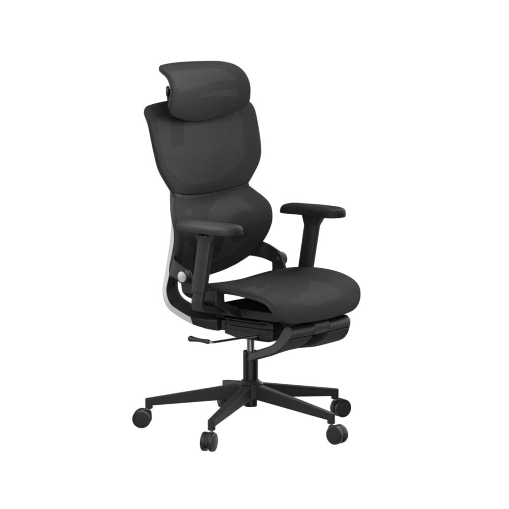 Ergonomic Office Chair with Footrest and Lumbar Support Mesh Desk Chair for Home Office_4Dock